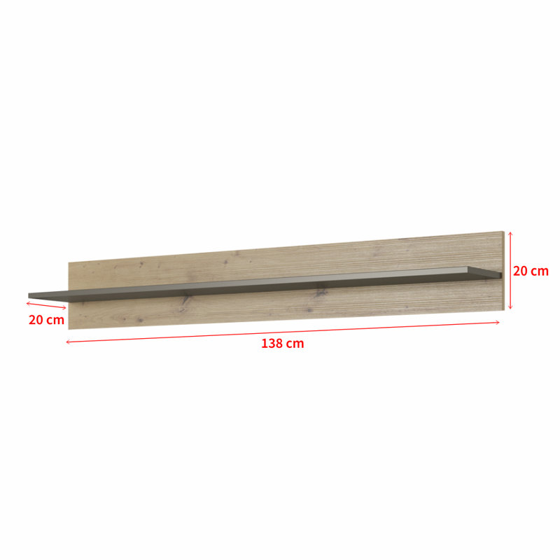 Armagh Floating Shelf, Oak/Matt Grey