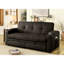 Futon convertible au design transitionnel brun foncé, porte-gobelet et porte-gobelet intégré