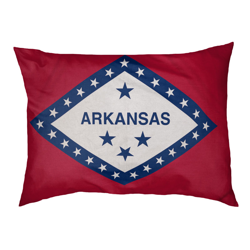 Coussin stylisé pour lit pour chat arkansas flag Burien, L 19,5 po x l 29,5 po, Marron foncé