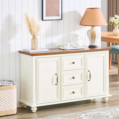 Mid Century Modern Sideboard Buffet Cabinet with Storage, Wood Storage Cabinet with 2 Doors and 3 Drawers, Accent Console Table