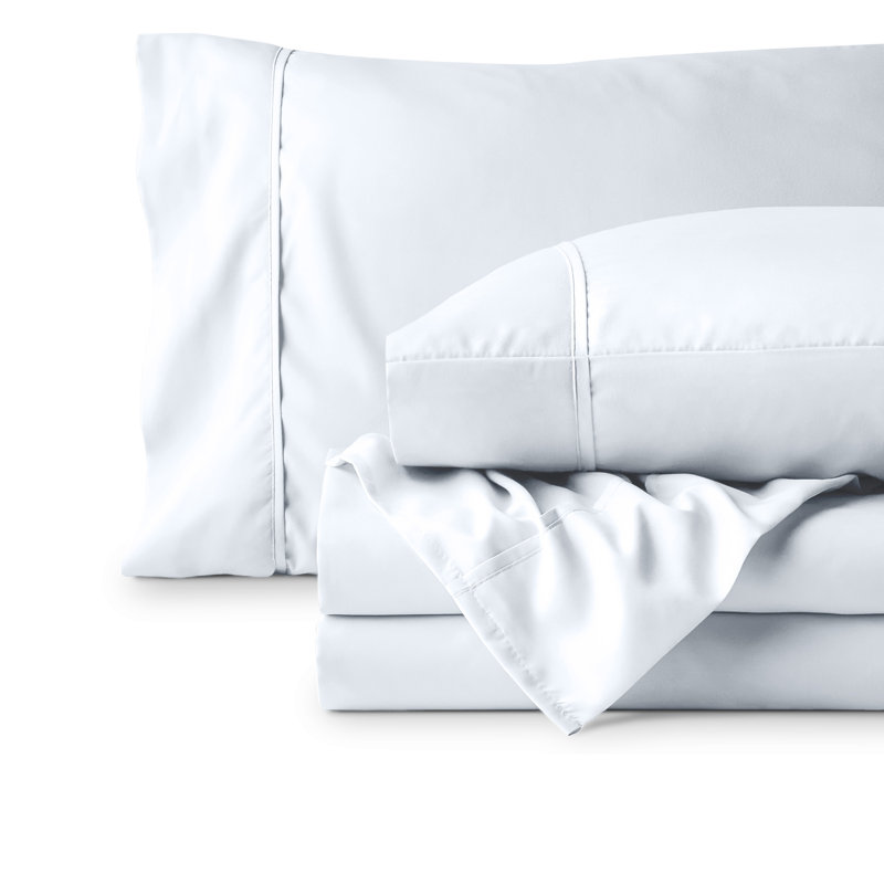 Ensemble de draps en microfibre 22 po, Ensemble de draps pour lit simple TG avec 1 taie d, Blanc