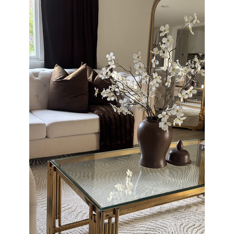 Pot gingembre brun en céramique vernie pour décoration intérieure - moyen