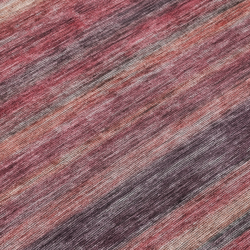 Paprika Stripe Synthetic Washable 3' x 5' Rug