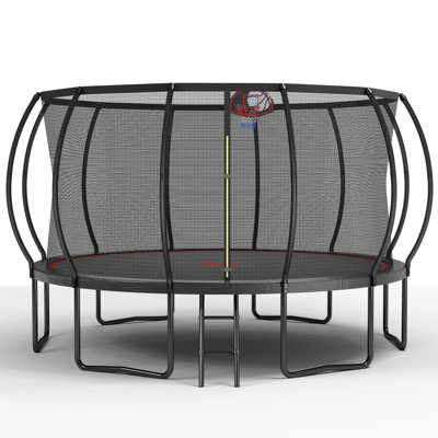 YC 14FT Trampoline Pumpkin- Black Red- Fframe Height 90Cm