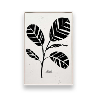 «Black and White Botanicals IV», reproduction sur toile avec cadre