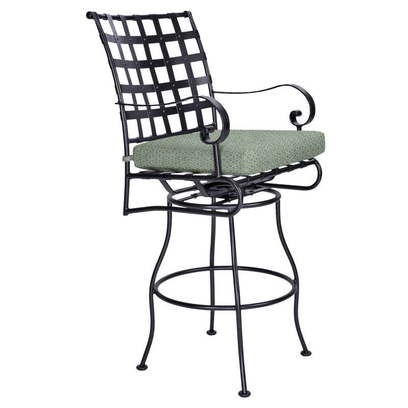 Classico-W Outdoor Swivel Bar Stool, Graphite, Flagship Stone Sunbrella®