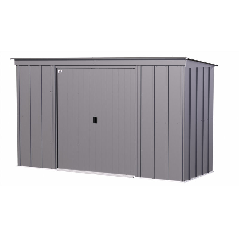 10 ft. x 4 ft. Charcoal Galvanized Steel Storage Shed Kit