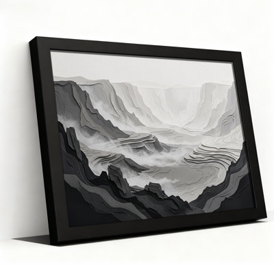 Tableau mural sur toile représentant un paysage de canyon découpé en papier superposé