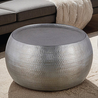 Table basse ronde contemporaine en aluminium