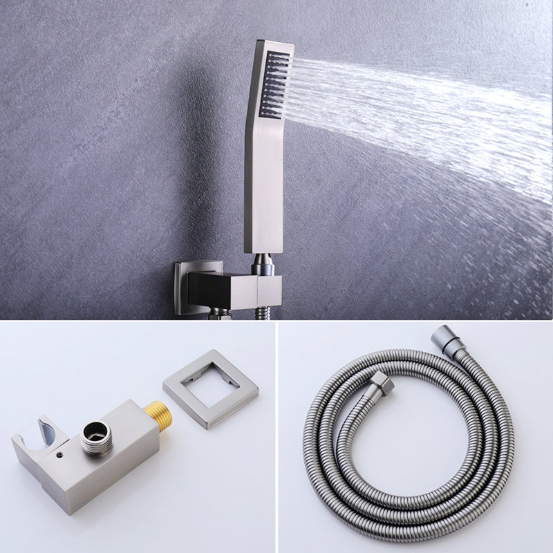 Thermostatic Complete Shower System with Rough in-Valve, Brushed Nickel