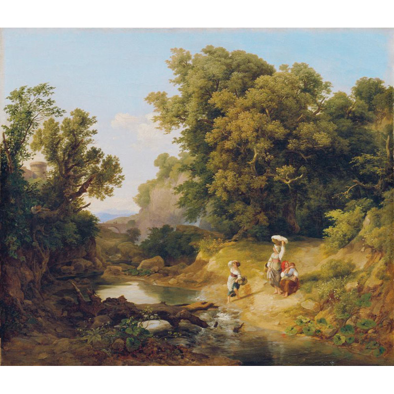 "Paysage idéal" par Károl Marko - Art sur toile tendue avec châssis, H 18 po x l 14 po