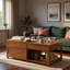 Table basse relevable avec compartiment caché, tablette ouverte et bureau réglable-217898211