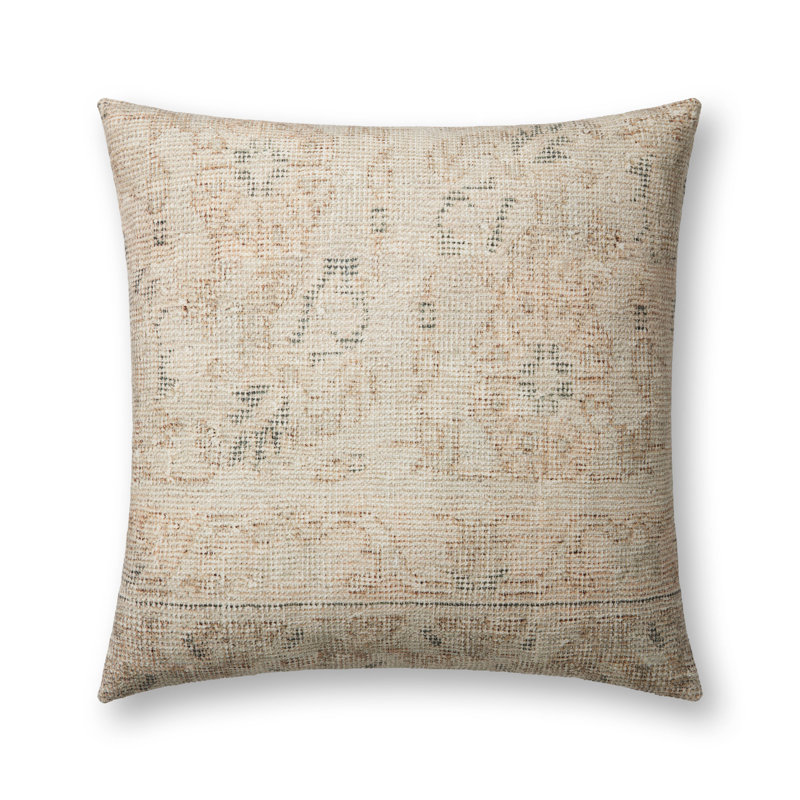 Celestia Natural and Blue 22" Round Polyester Pillow