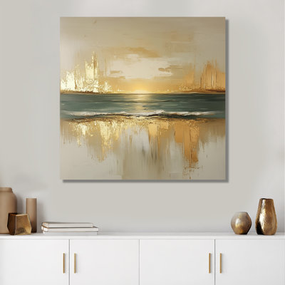 Horizon Glow d'Horizon III - Tableau abstrait de paysage marin, imprimé sur métal