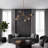 Modern 6-Light Smoky Polygon Chandelier