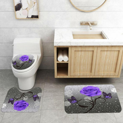 Ensemble de 3 tapis de bain à impression numérique 3D