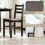 Ensemble de salle à manger moderne, ensemble de salle à manger 5 pièces avec table rectangulaire et 4 chaises sans accoudoirs, ensemble de salle à manger élégant et peu encombrant (seulement 1 table, 4 chaises)