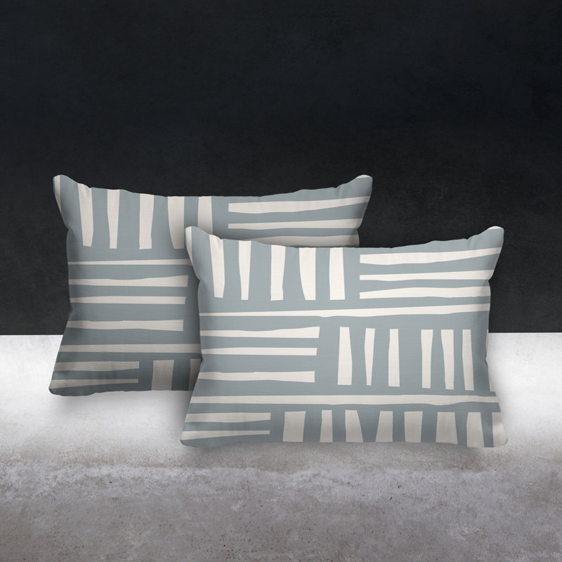 Coussin lombaire intérieur / extérieur Pereto Abstract Lines, Gris