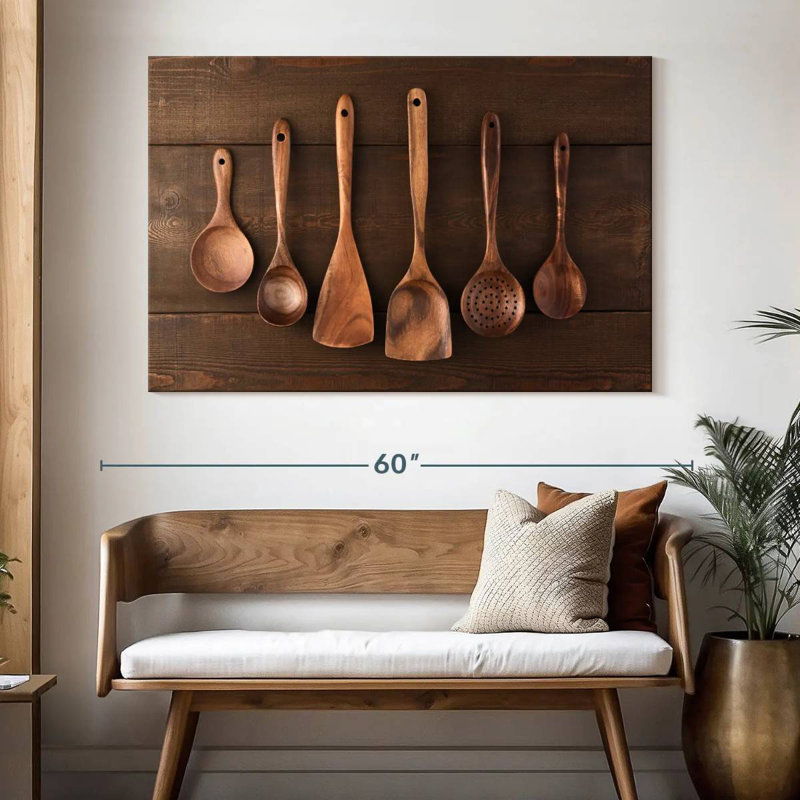 Senne Wooden Kitchen Utensils, 34" H x 51" W