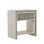 Alford 1 - Drawer Solid Wood Nightstand in White Cerused Oak/Gray/Brass
