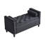 Tabouret de chambre en velours 44,5 pouces avec garniture cloutée et rangement, fenêtre noire moderne-1420463419