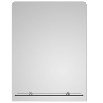 Flat Wall Mirror with Shelves