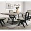 Contemporary 5Pc Dining Set Rubber Wood Table W 4X Side Chairs Rectangle Dining Table