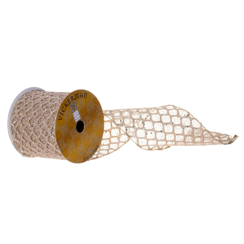 Ruban filaire à paillettes Vickerman, H 0,13 po x l 360 po x P 4 po, Champagne