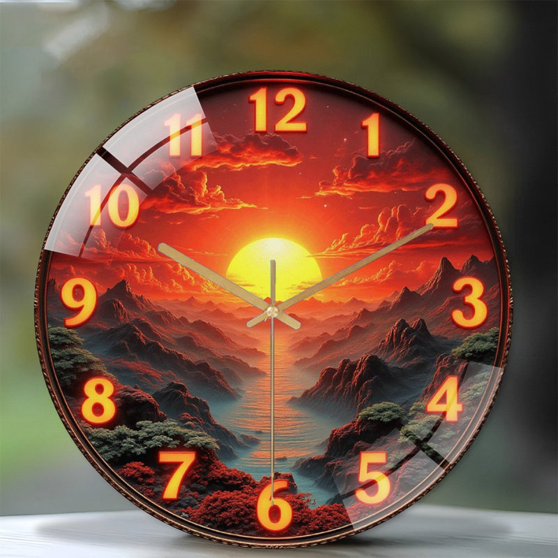 Horloge murale décorative de 12 po Sunset