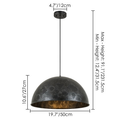 Luminaire suspendu dôme industriel 1 lumière