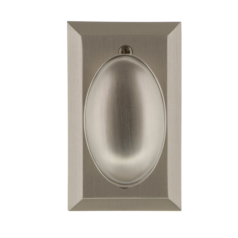 Studio Plate with Homestead Door Knob, Satin Nickel, 2-3/4”