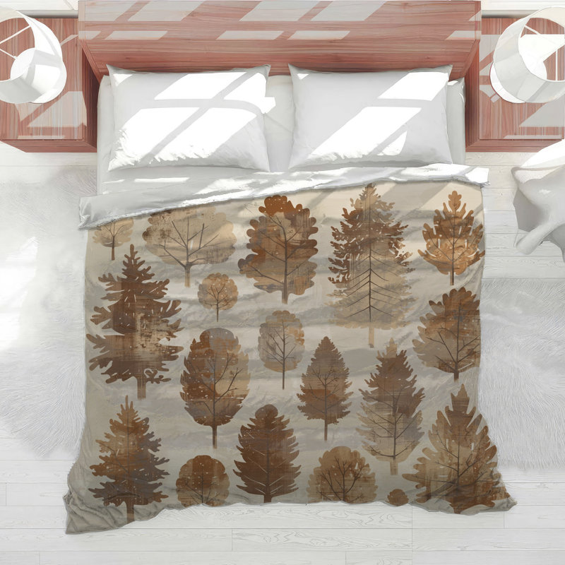Édredon Rustic Tree Silhouettes, Simple extra long
