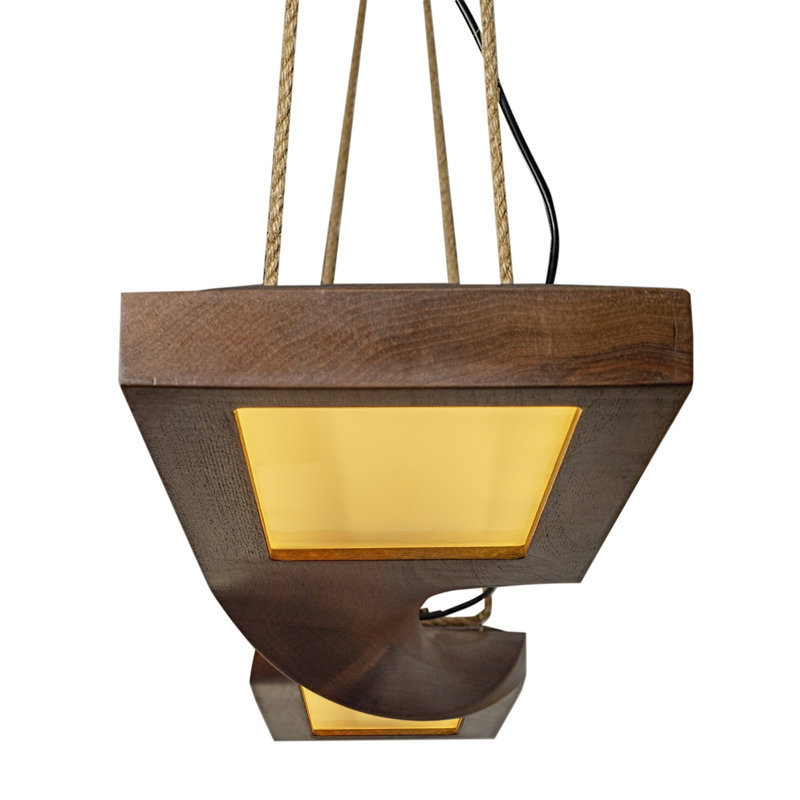 Lustre carré en bois Kriner