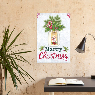 Christmas Mason Jar 1 Piece Wrapped Canvas Wall Art