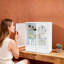 Armoire de rangement verticale à 3 niveaux avec porte en verre incurvée pour porte de meuble-lavabo de chambre à coucher 3 pièces