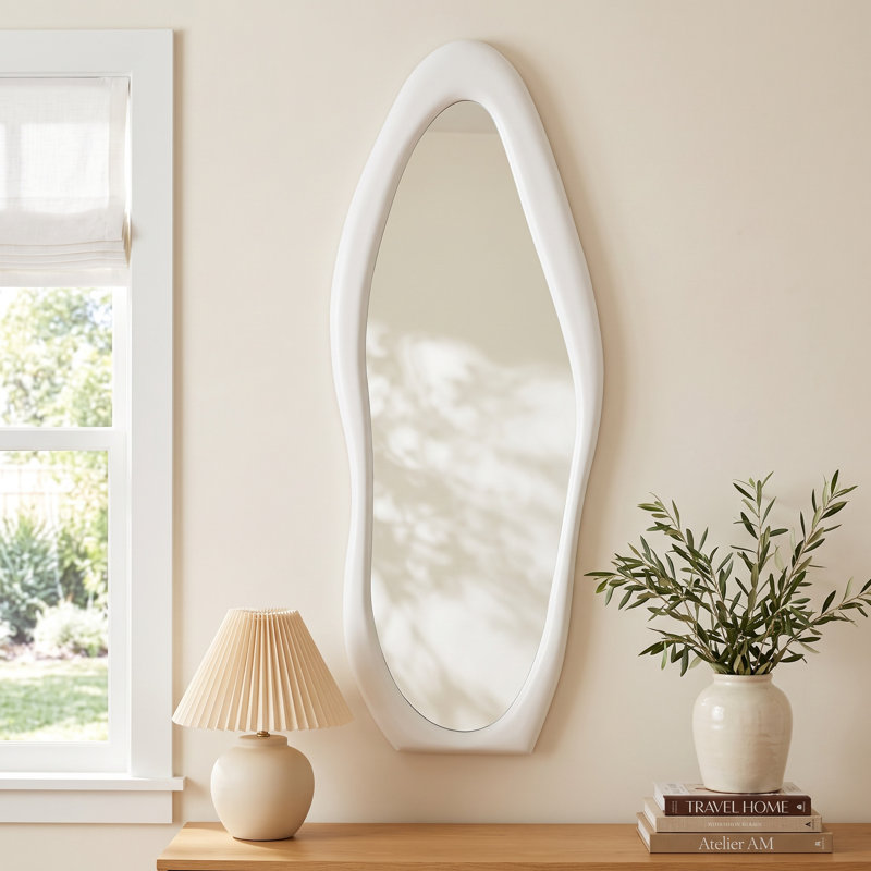 Garber Asymmetrical Mirror, White