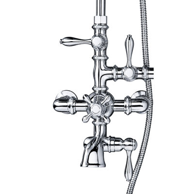 Exposed Thermostatic Shower System and Tub Filler by Strom Living
