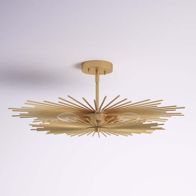 Karissa Semi Flush Mount, 9.5" H x 24" W x 24" D, Gold