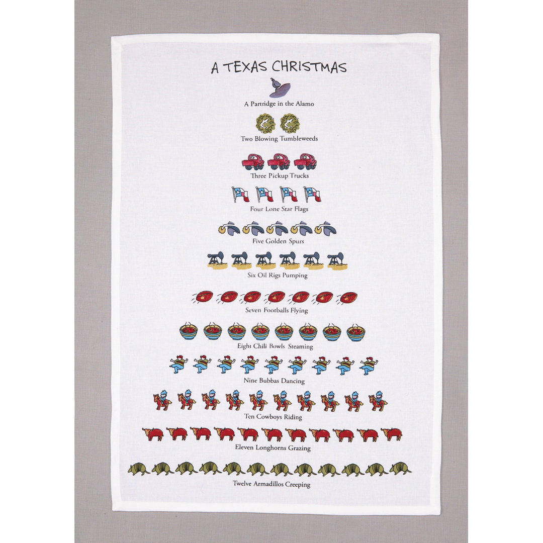 A Texas Christmas Cotton Flour Sack Kitchen Towel The Holiday Aisle®