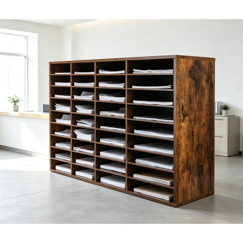 Trieur de courrier en bois avec plusieurs compartiments pour la classe