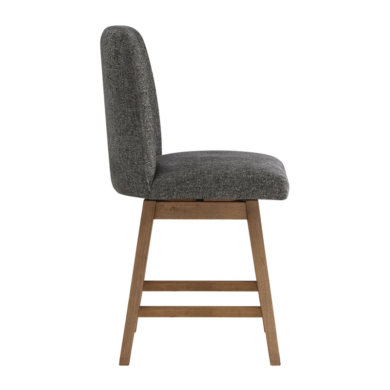 Tabouret pivotant Kamyla, Gris anthracite, Tabouret de comptoir (siège d'une hauteur de 26 p