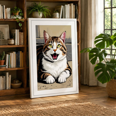 Grinning Tabby Boho - Wrapped Canvas