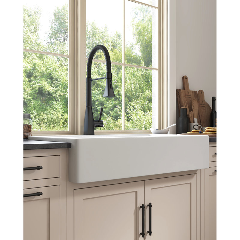 Robinet de cuisine avec douchette rétractable, noir mat, acier inoxydable, bec rotatif à 360 °, deux réglages de débit d'eau, réglage simple de la température et du débit, buse noire, contrôle de la température et