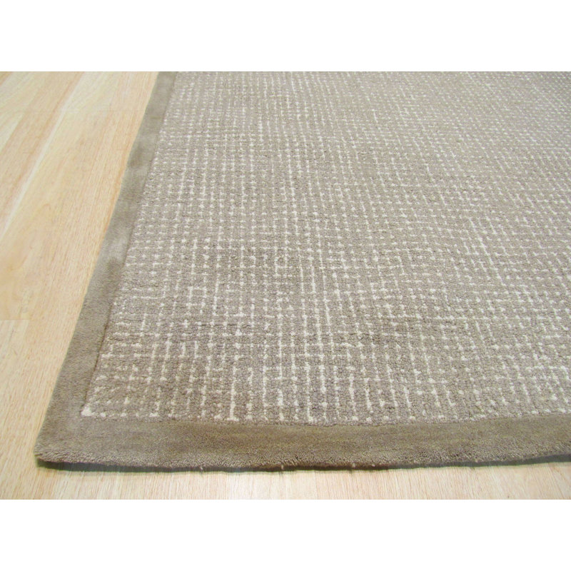 Hand-Tufted Timothy Light Brown Wool Transitional Rug, 5' x 8'
