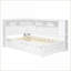 Lit simple en pin massif Lit de jour en panneau de fibres à densité moyenne avec tablettes de rangement, USB et amp; Lit gigogne - Blanc pour chambres d'amis