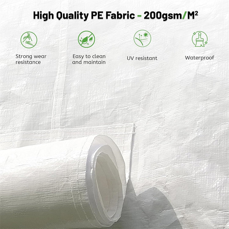 12'X16' Gazebo Cover For Hardtop Gazebos, Outdoor Universal Winter Gazebo Cover With Sidewalls And Mesh Windows, All Season Waterproof Enclosed Gazebo Cover, White