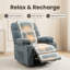Fauteuil inclinable surdimensionné à bascule pivotant de massage de 38 po, avec chaleur et vibration à 8 points, port USB, porte-gobelets-1557860802
