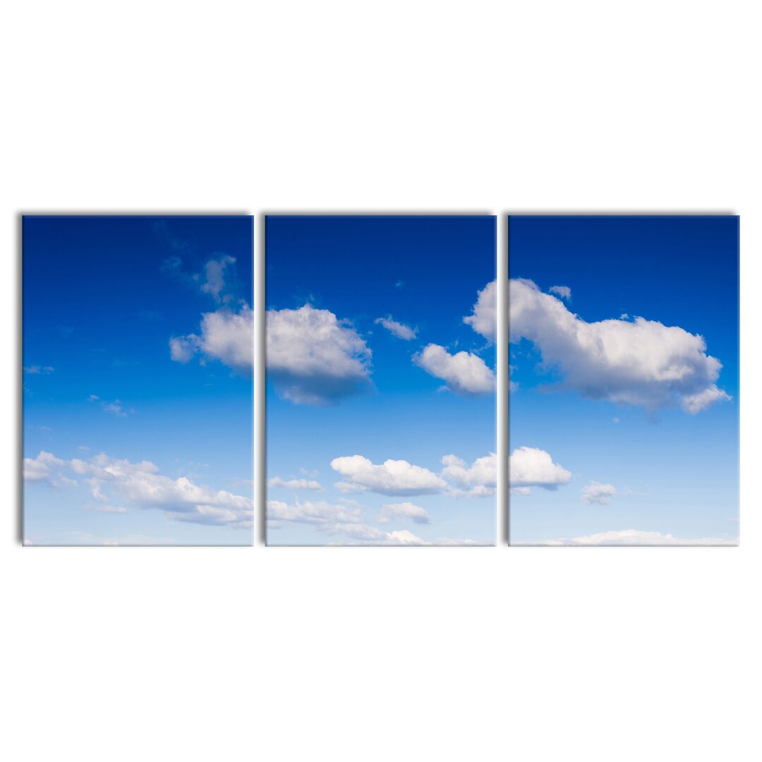 3-tlg. Leinwandbilder-Set Clouds in a Blue Sky