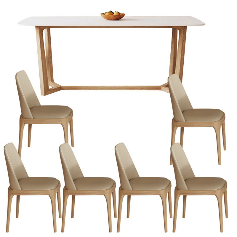 Ensemble de table de salle à manger rectangulaire de style nordique, H 29,5 po x L 63 po x l 31,5 po