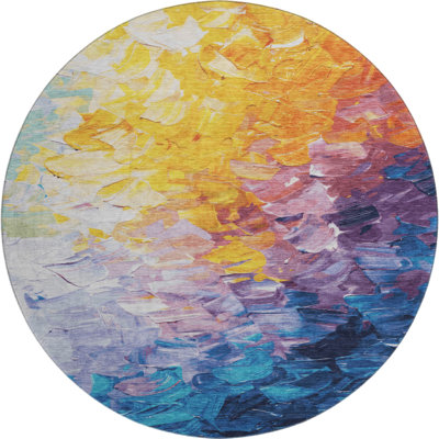 Premium Machine Washable Slesnick AMF1674 Abstract Rug